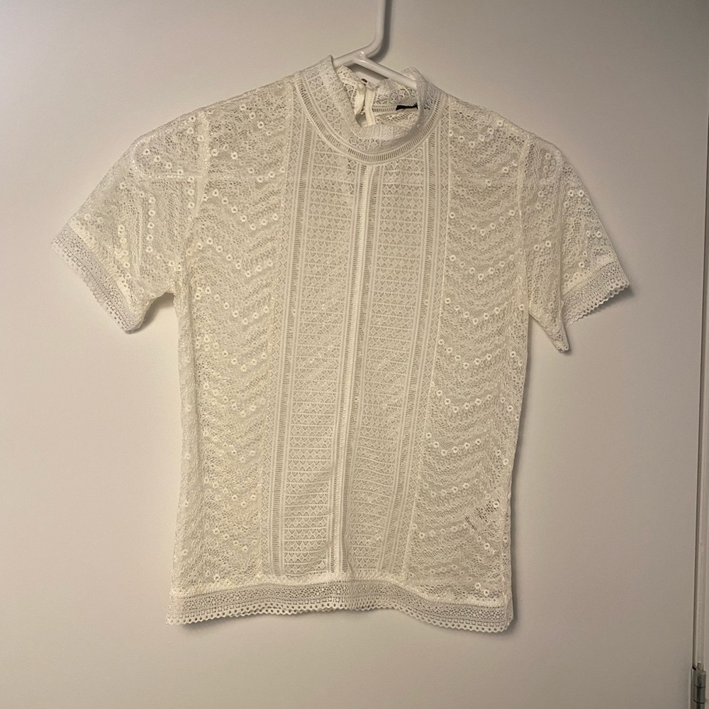 Dynamite white/cream lace crop